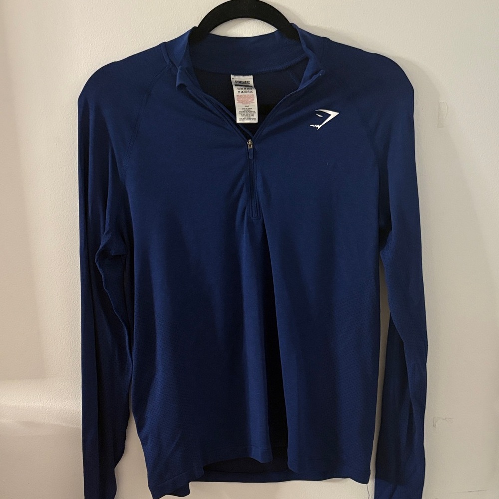 Gymshark Navy Long Sleeve Quarter Zip Top